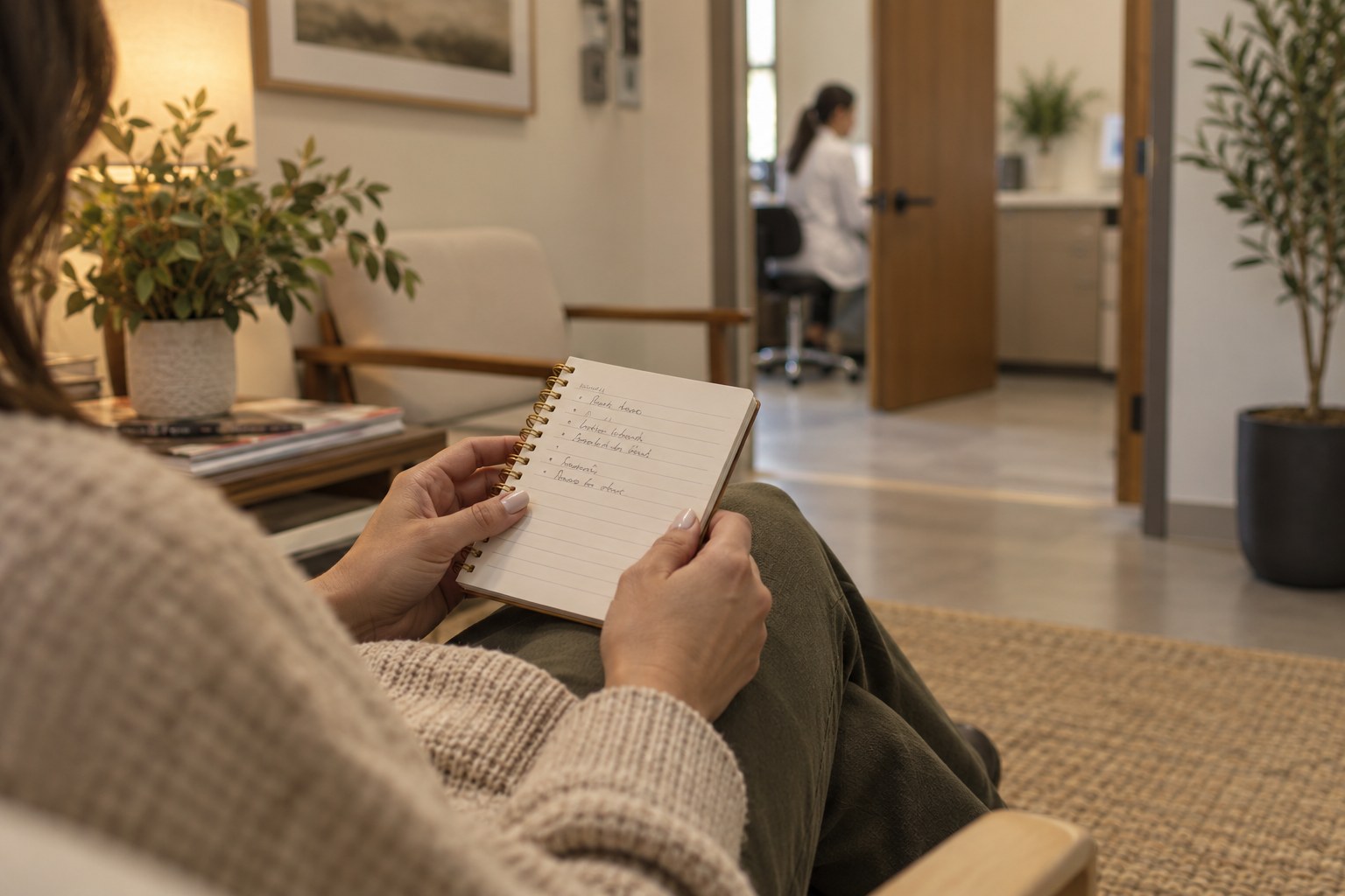 Preparing a question list before an appointment